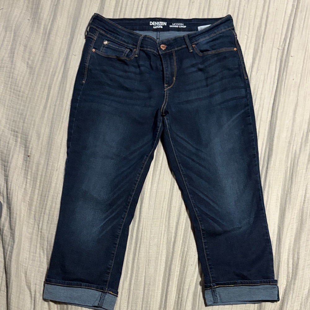 Denizen from Levi's Dark Wash Cropped Jeans - Navy Blue
